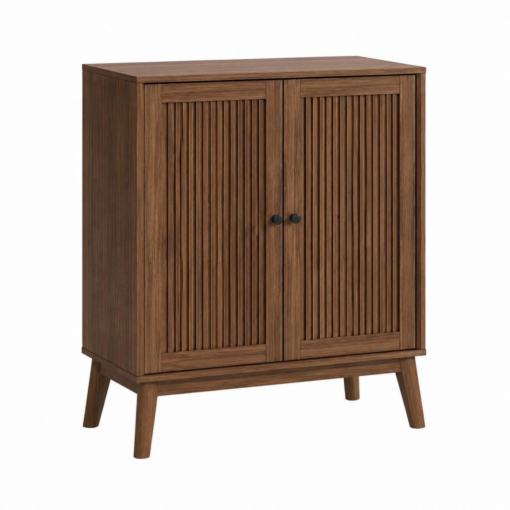 Buffet de rangement rectangulaire brun en panneaux MDF 80 x 40 x 100 cm à 2 portes