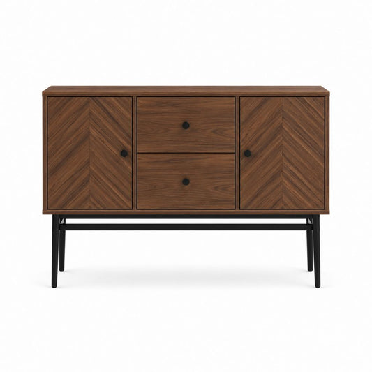 Buffet de salle à manger noyer placage de noyer rectangulaire 150 x 40 x 85 cm