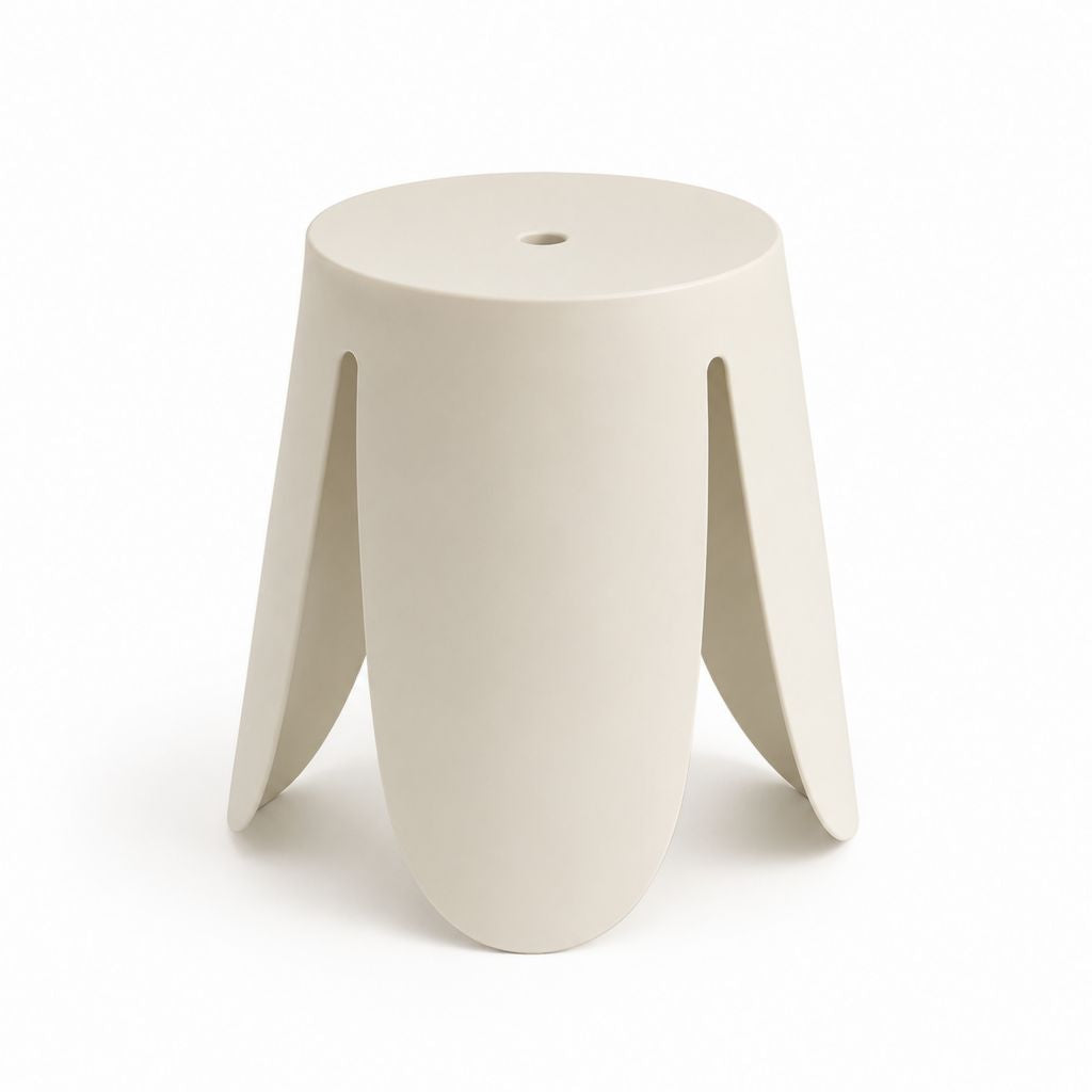 Tabouret rond ivoire en polypropylène hauteur 45 cm diamètre 34 cm