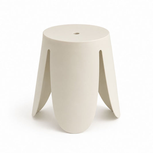 Tabouret rond ivoire en polypropylène hauteur 45 cm diamètre 34 cm