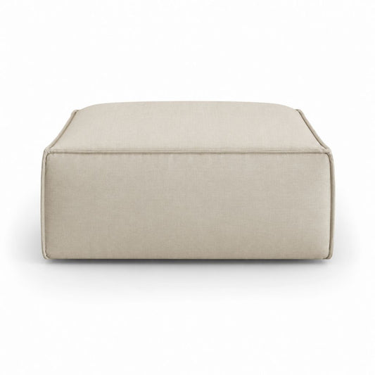 Pouf repose-pieds rectangulaire beige en polyester 90 x 60 x 42 cm